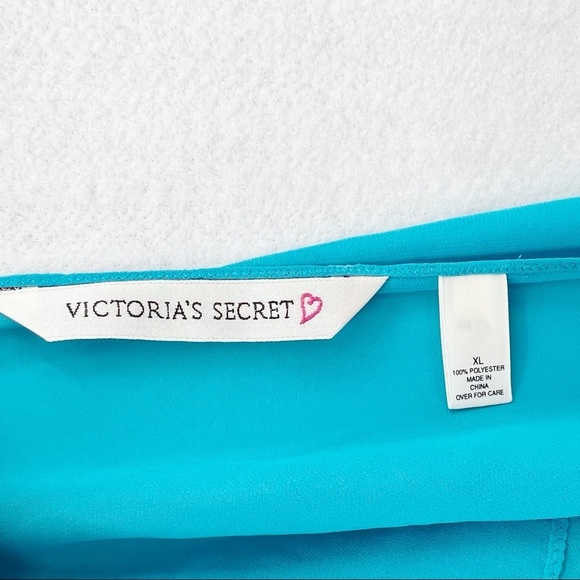 Victoria's Secret Turquoise Sheer Chiffon Sequin Beaded Cami Crop Top Size XL - Picture 5 of 5